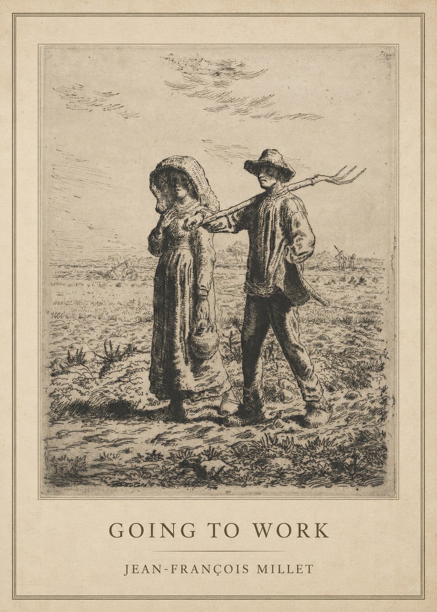 Jean-François Millet Going to Work No1 - Juliste