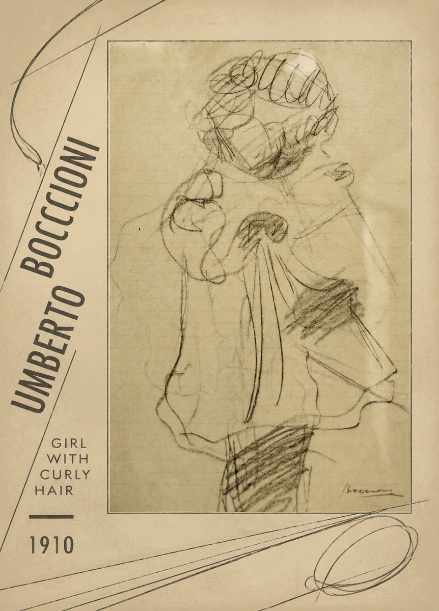 Umberto Boccioni Girl with Curly Hair No2 - Juliste