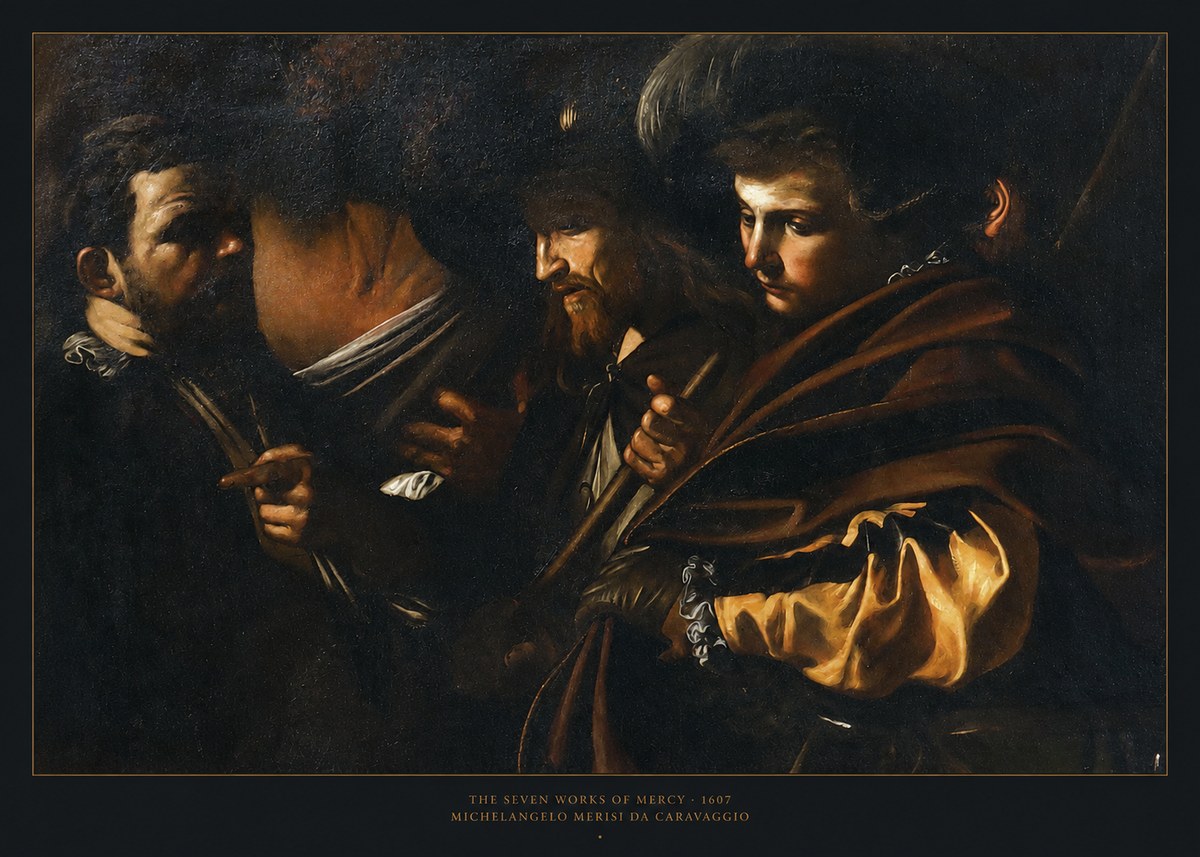 Michelangelo Merisi da Caravaggio The Seven Works of Mercy VI No6 - Juliste
