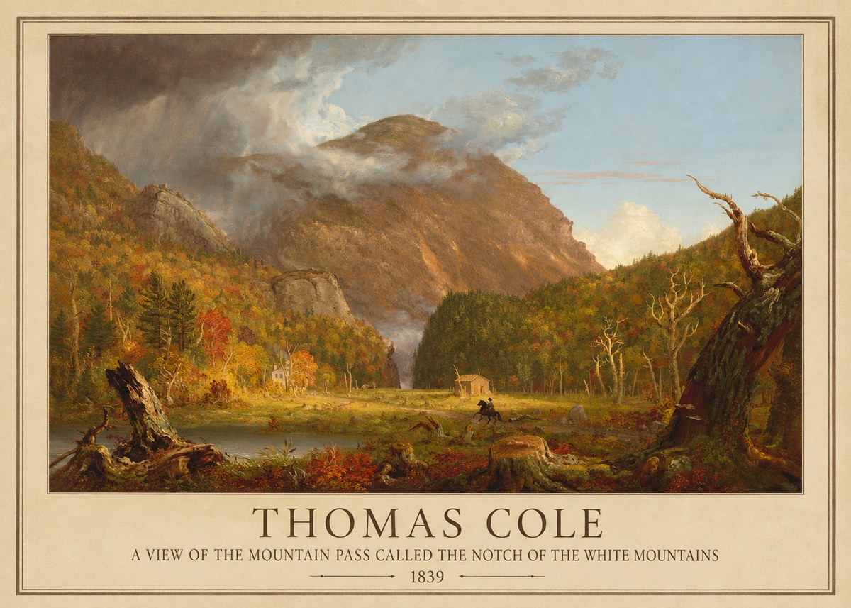 Thomas Cole A View of the Mountain Pass Called the Notch of the White Mountains No1 - Juliste