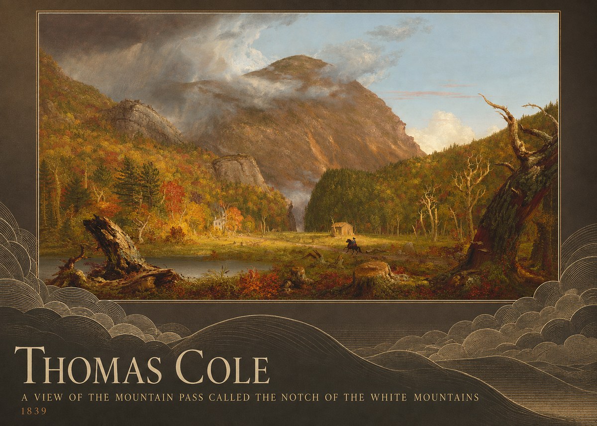 Thomas Cole A View of the Mountain Pass Called the Notch of the White Mountains No3 - Juliste