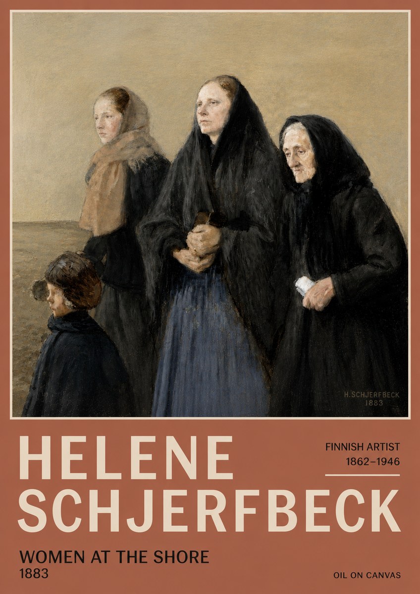 Helene Schjerfbeck Women at the Shore No5 - Juliste