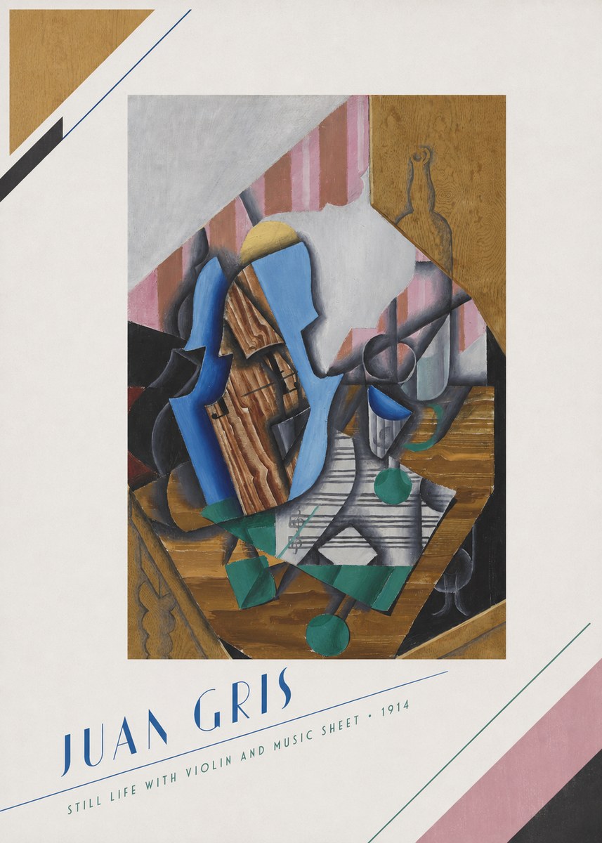 Juan Gris Still Life with Violin and Music Sheet No5 - Juliste