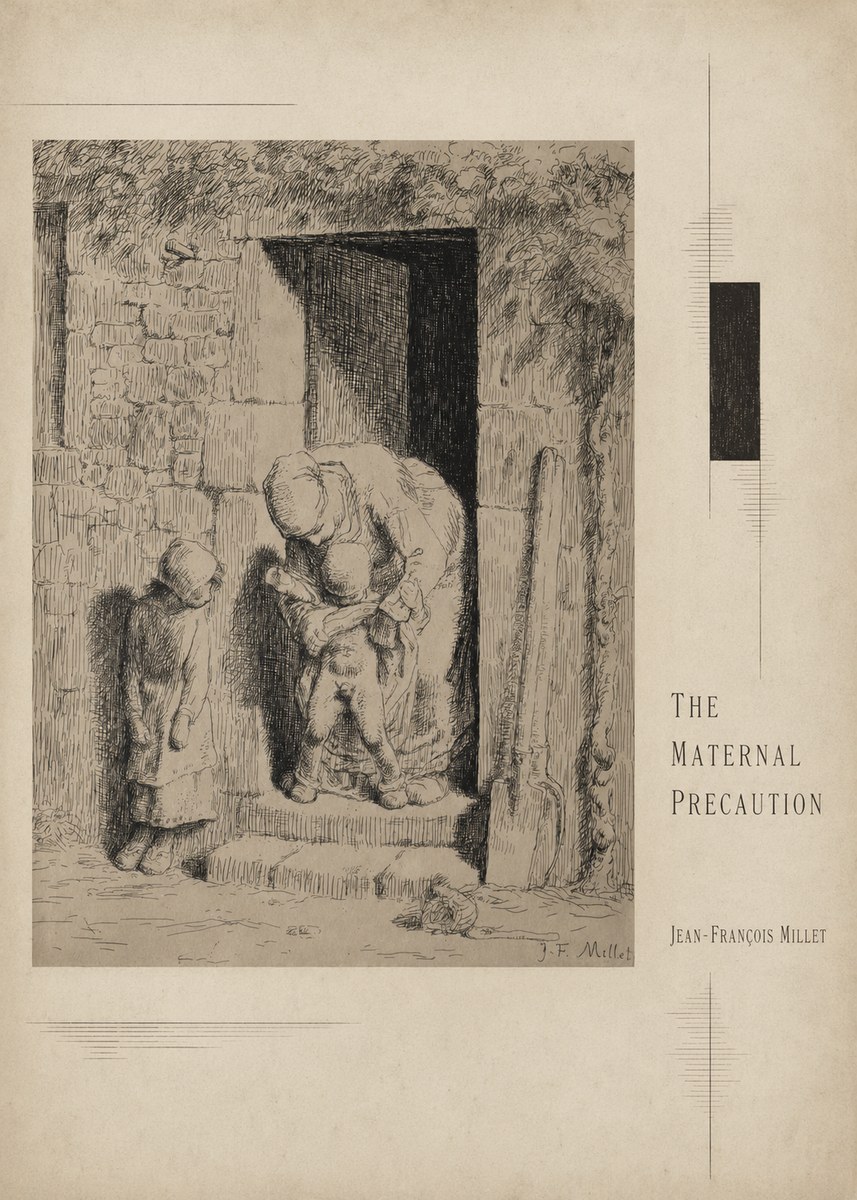 Jean-François Millet The Maternal Precaution No3 - Juliste