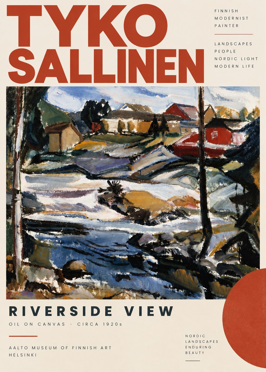 Tyko Sallinen Riverside View No6 - Juliste