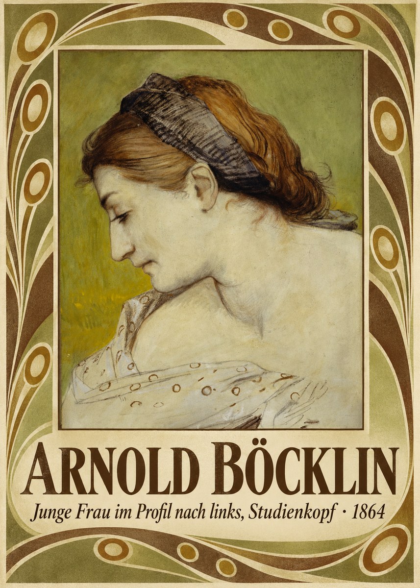 Arnold Böcklin Junge Frau Im Profil Nach Links, Studienkopf No5 - Juliste