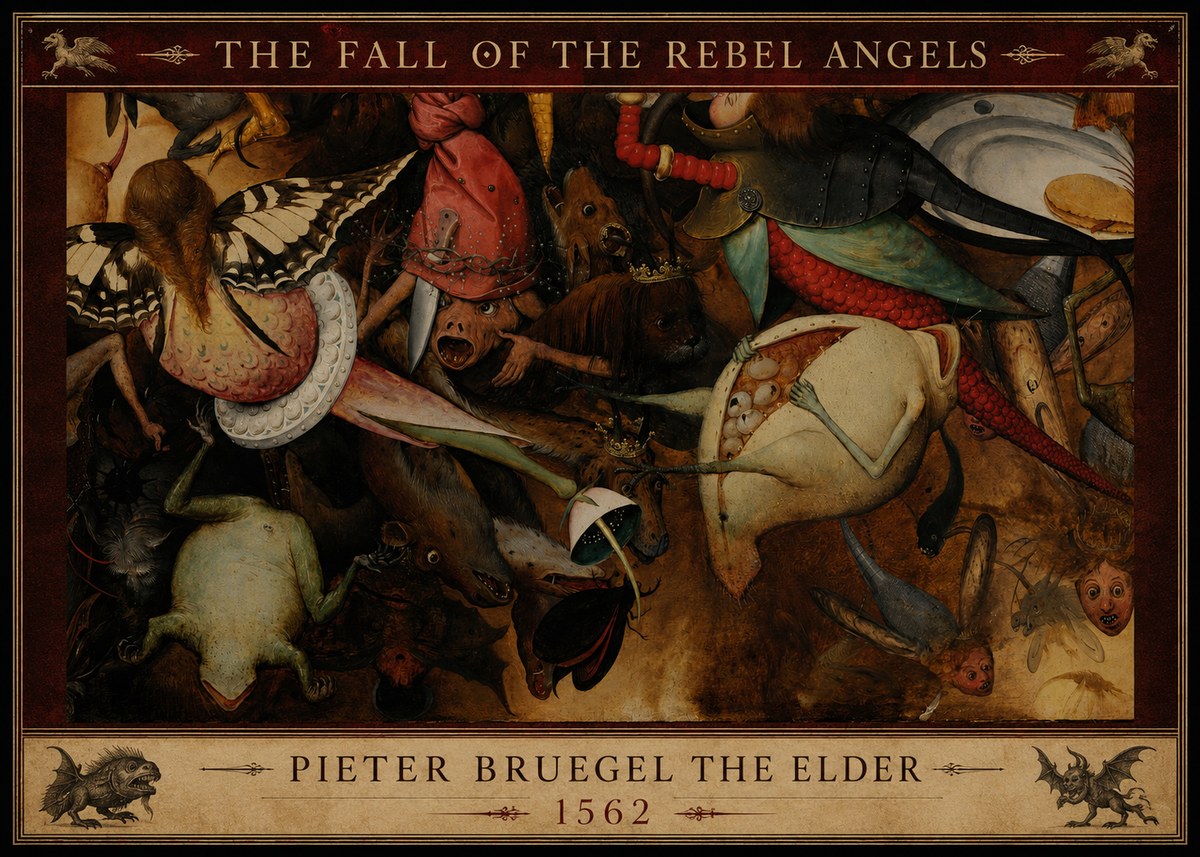 Pieter Bruegel The Fall of the Rebel Angels V No3 - Juliste