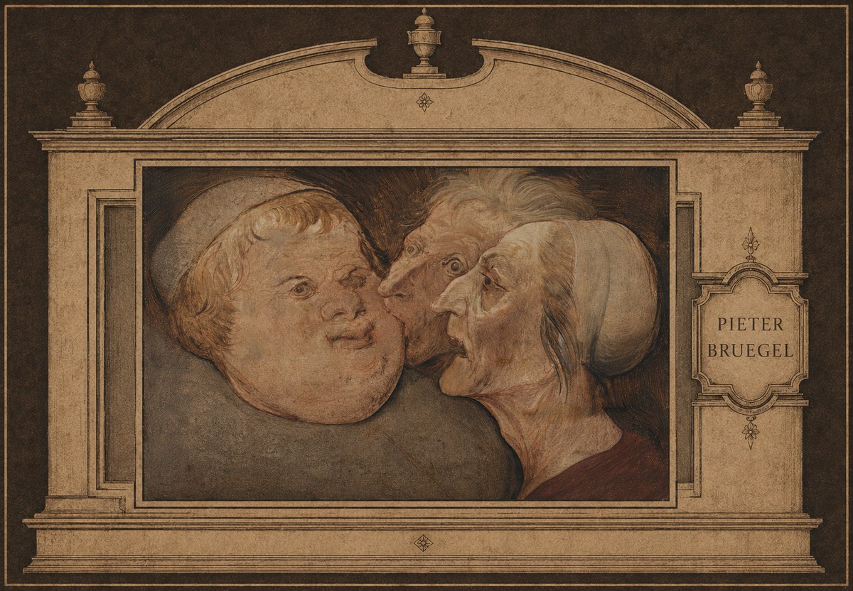 Pieter Bruegel Three Grotesque Heads No6 - Juliste