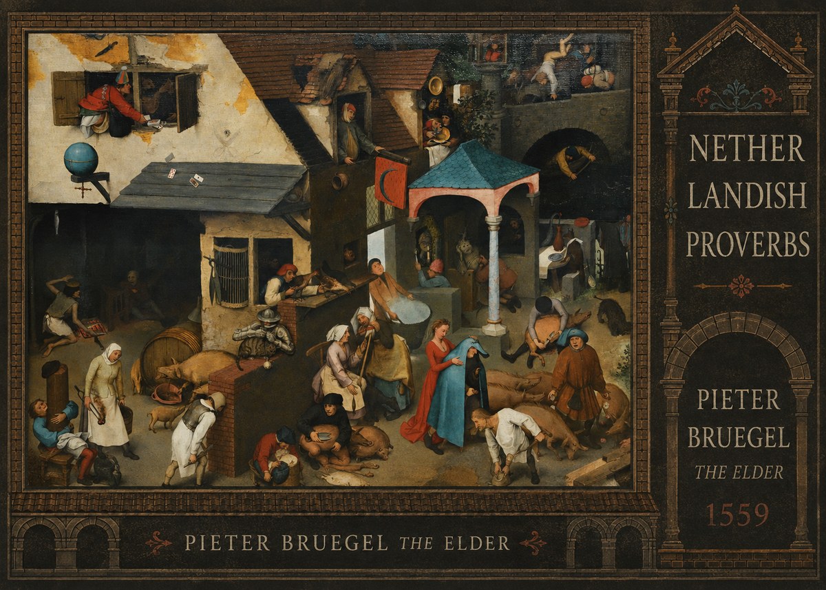 Pieter Bruegel Netherlandish Proverbs VII No4 - Juliste
