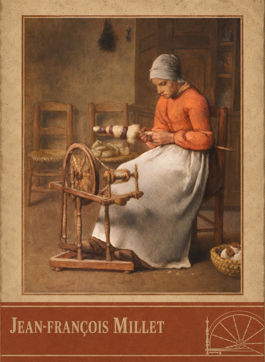 Jean-François Millet Woman Spinning No2 - Juliste
