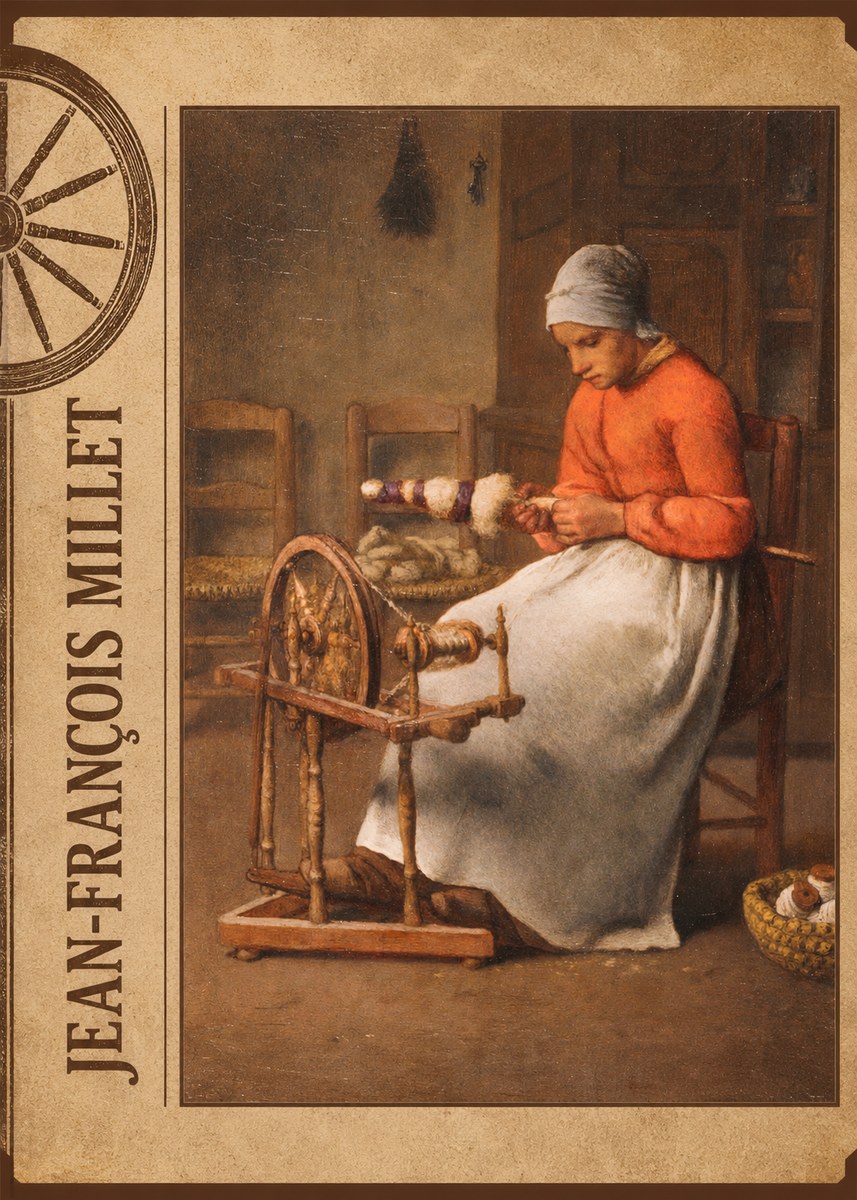 Jean-François Millet Woman Spinning No3 - Juliste