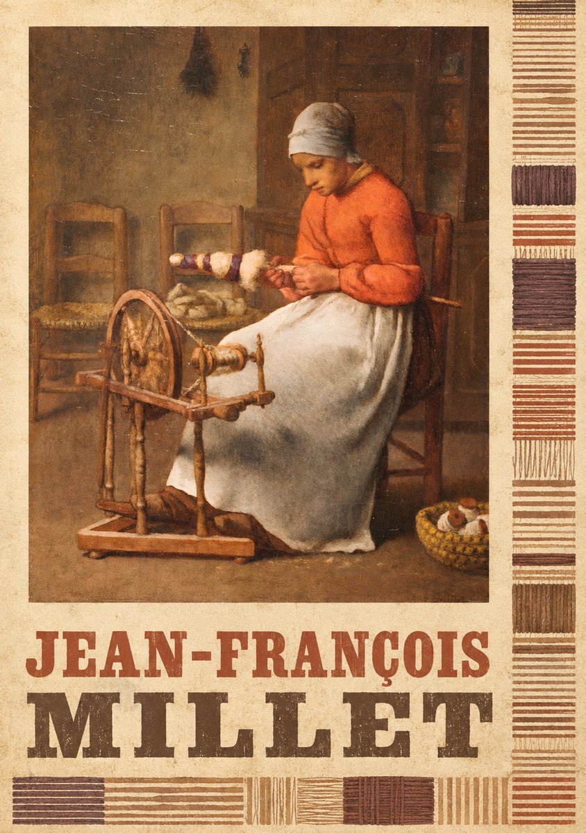 Jean-François Millet Woman Spinning No6 - Juliste