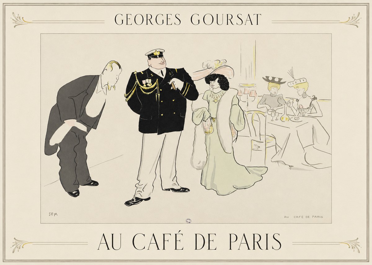 Georges Goursat Au Café De Paris No1 - Juliste