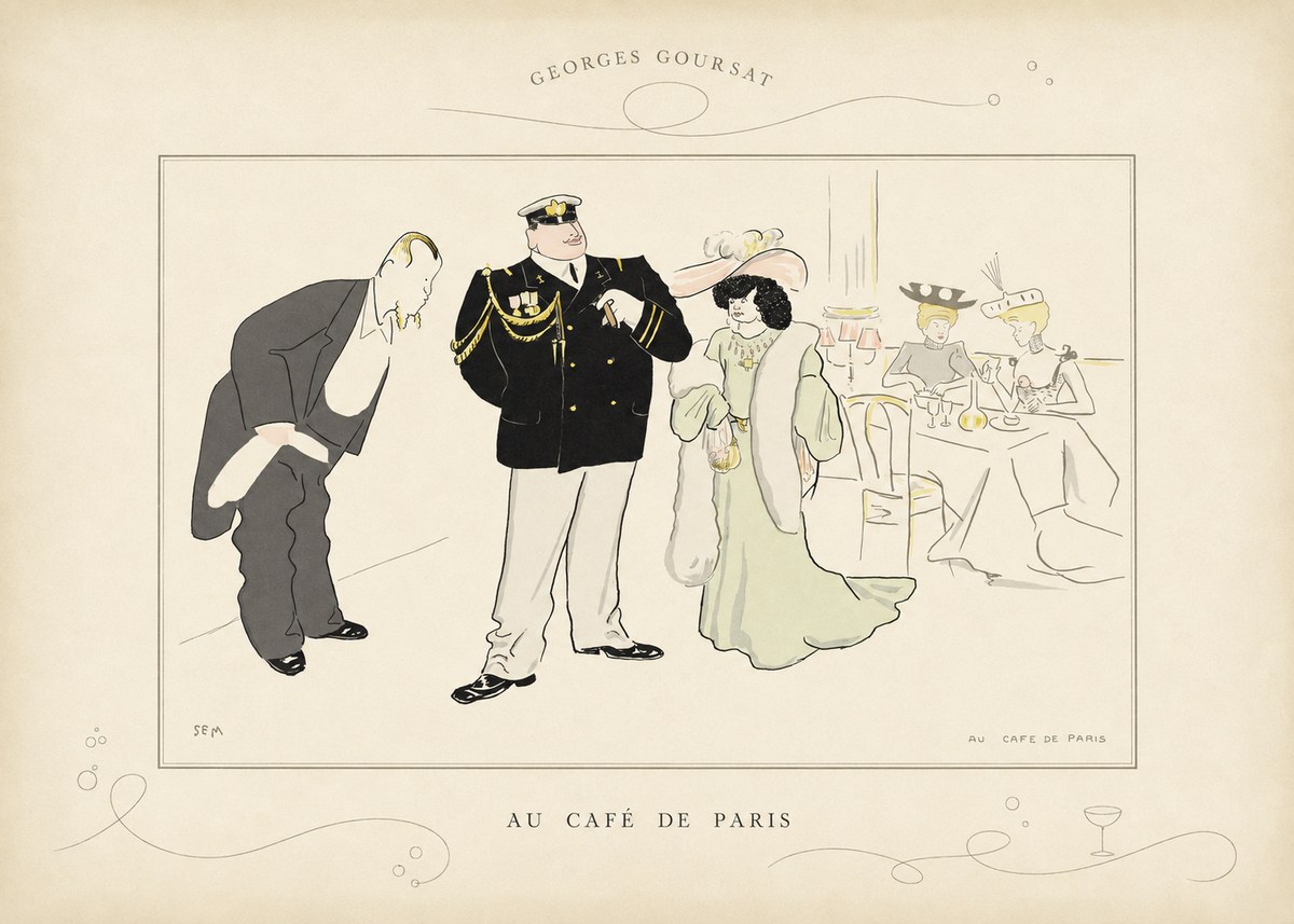Georges Goursat Au Café De Paris No3 - Juliste