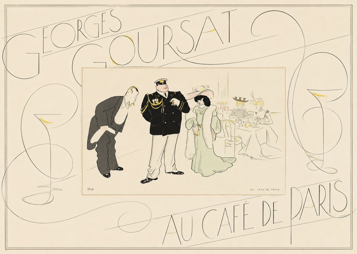 Georges Goursat Au Café De Paris No5 - Juliste