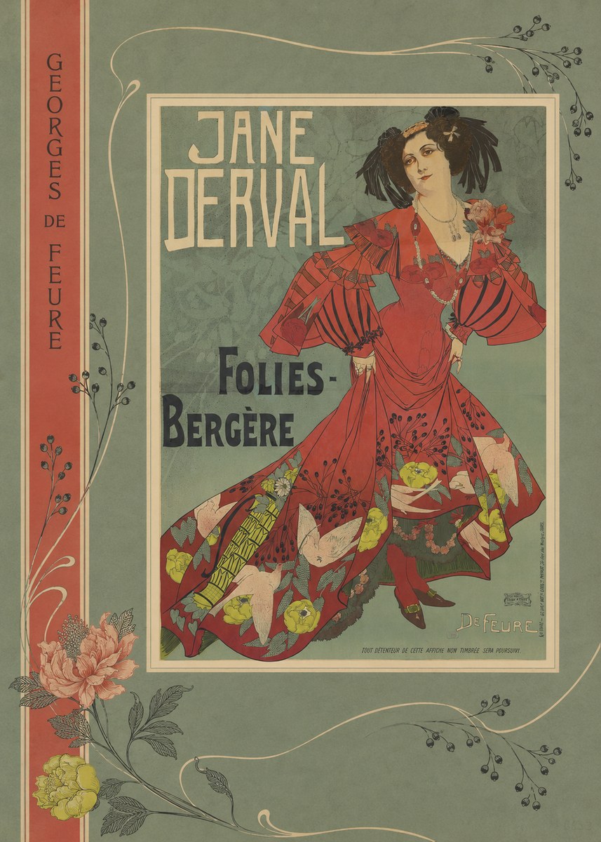 Georges de Feure Jane Derval - Folies-bergère II No2 - Juliste