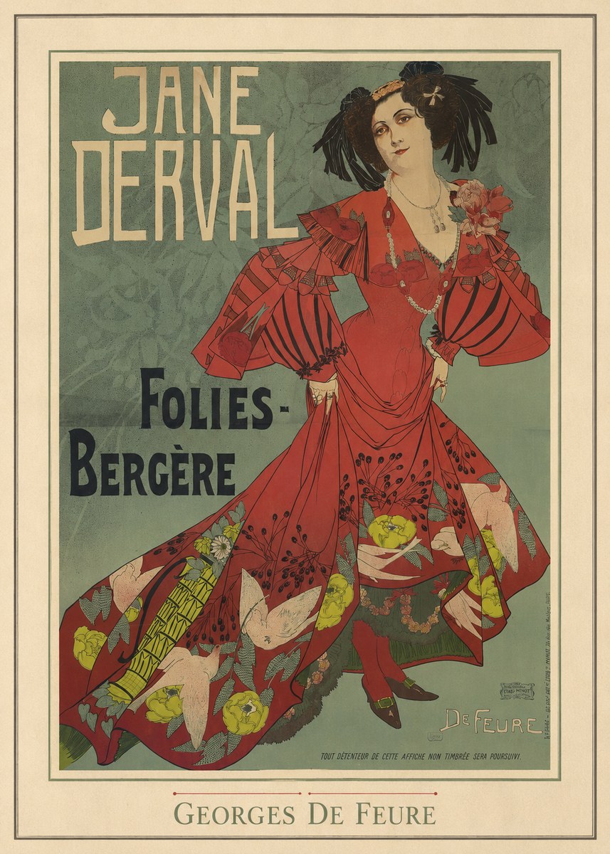 Georges de Feure Jane Derval - Folies-bergère II No3 - Juliste