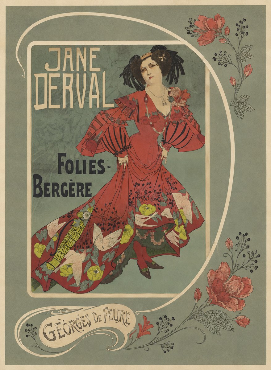 Georges de Feure Jane Derval - Folies-bergère II No5 - Juliste