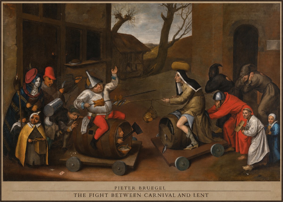 Pieter Bruegel The Fight Between Carnival and Lent IV No5 - Juliste
