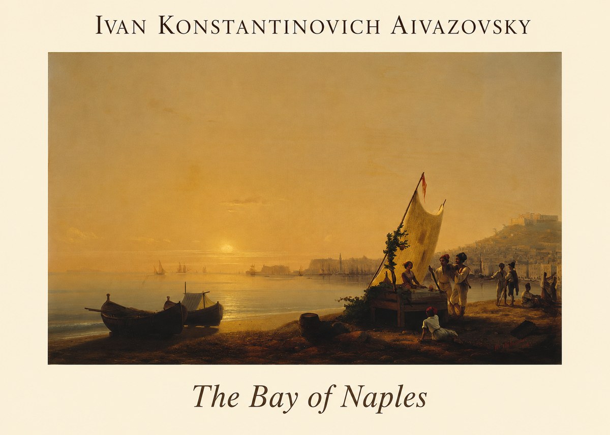 Ivan Konstantinovich Aivazovsky The Bay of Naples No1 - Juliste
