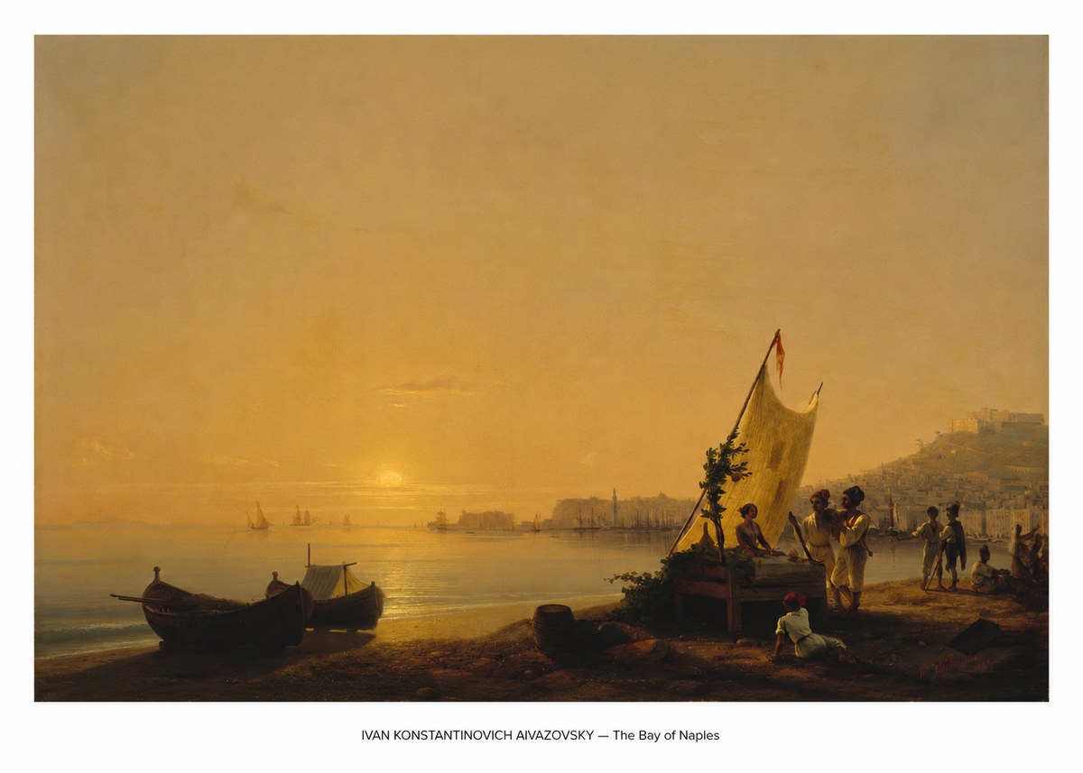 Ivan Konstantinovich Aivazovsky The Bay of Naples No5 - Juliste