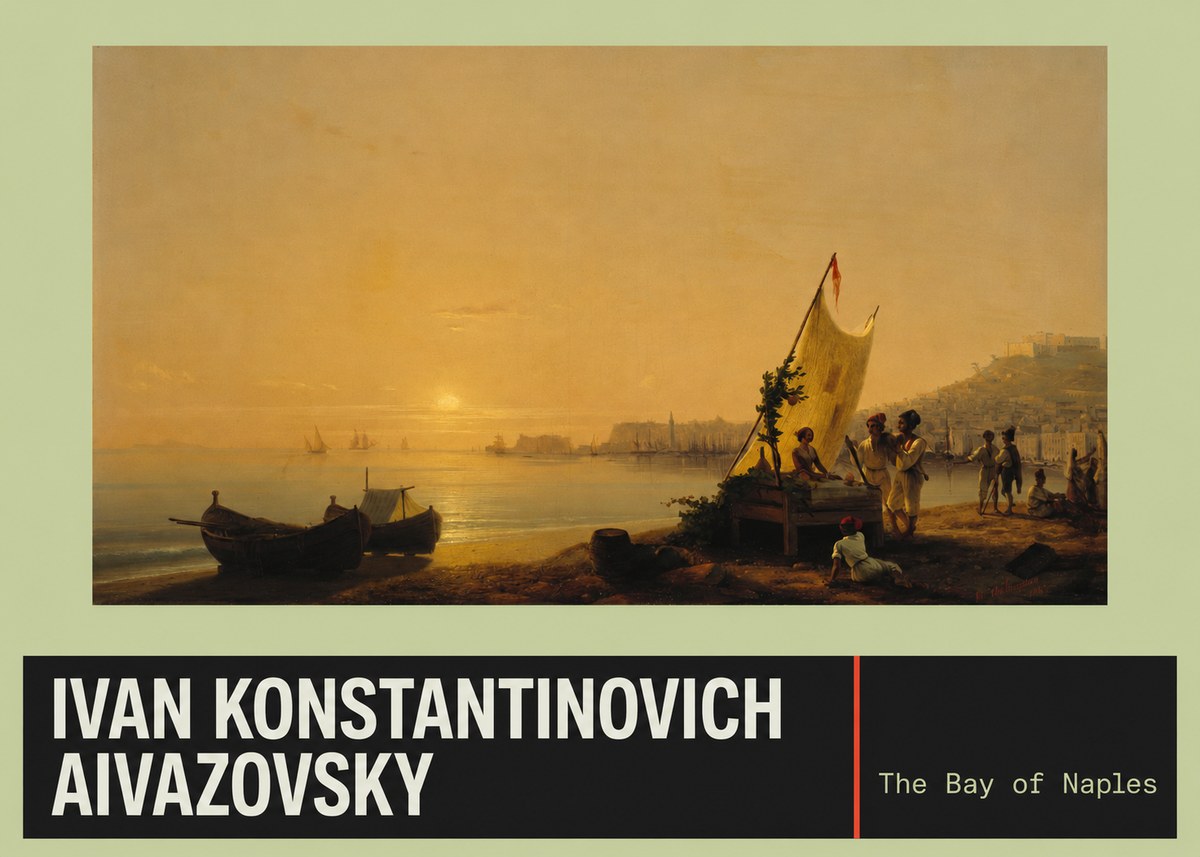 Ivan Konstantinovich Aivazovsky The Bay of Naples No6 - Juliste