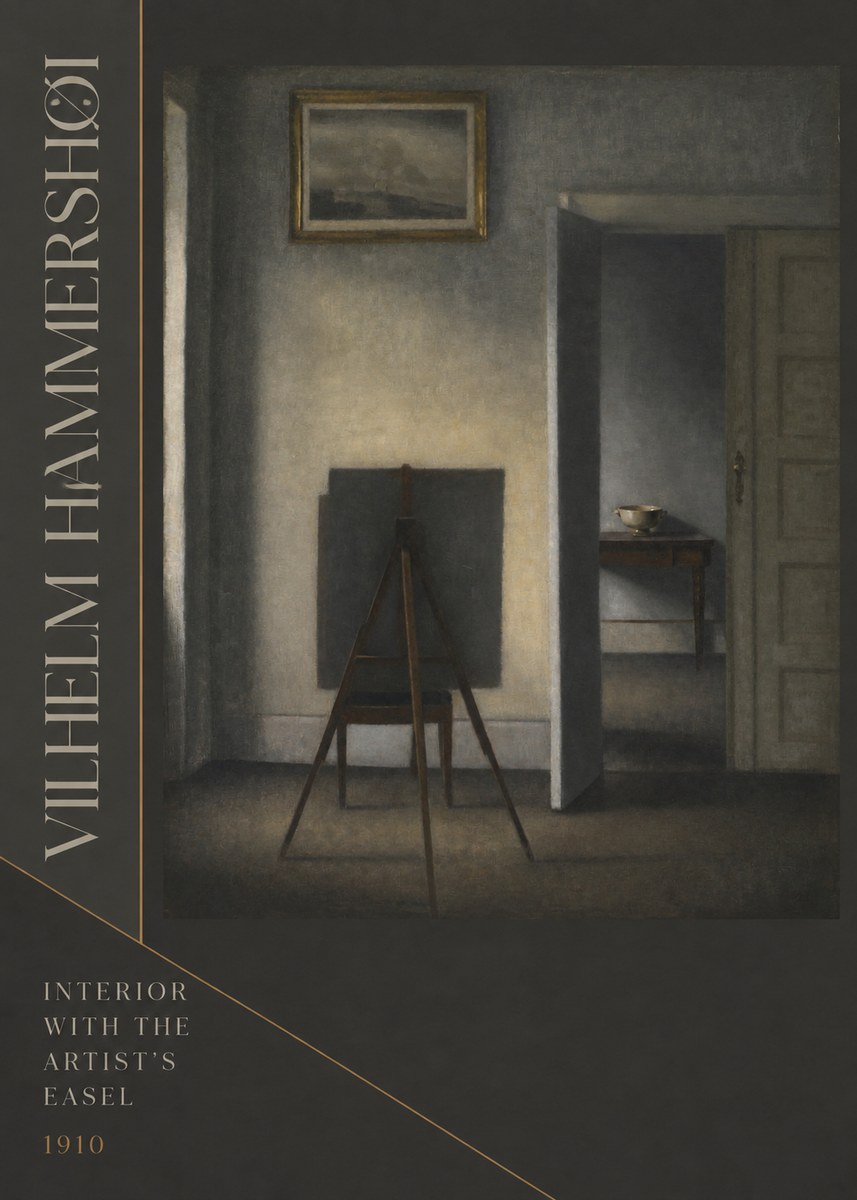 Vilhelm Hammershøi Interior with the Artist's Easel II No6 - Juliste