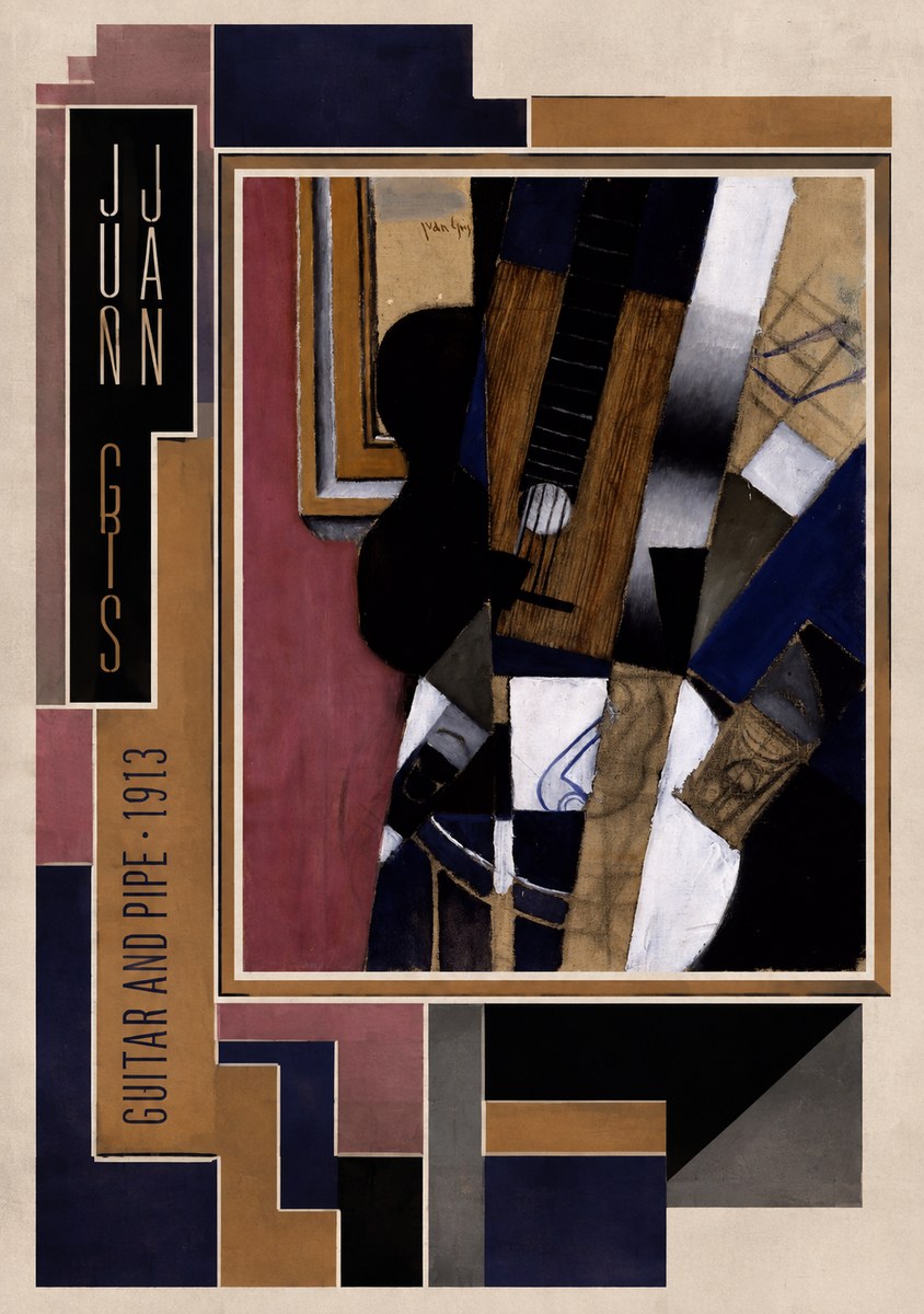 Juan Gris Guitar and Pipe II No2 - Juliste