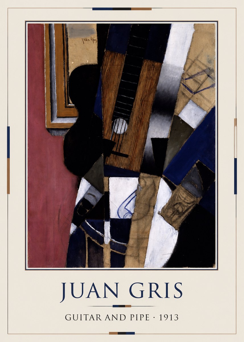 Juan Gris Guitar and Pipe II No3 - Juliste