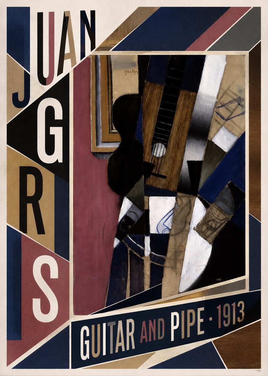 Juan Gris Guitar and Pipe II No4 - Juliste
