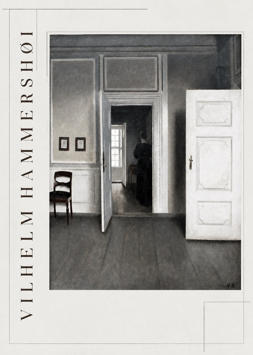 Vilhelm Hammershøi Interior with a Woman Seen from Behind No2 - Juliste