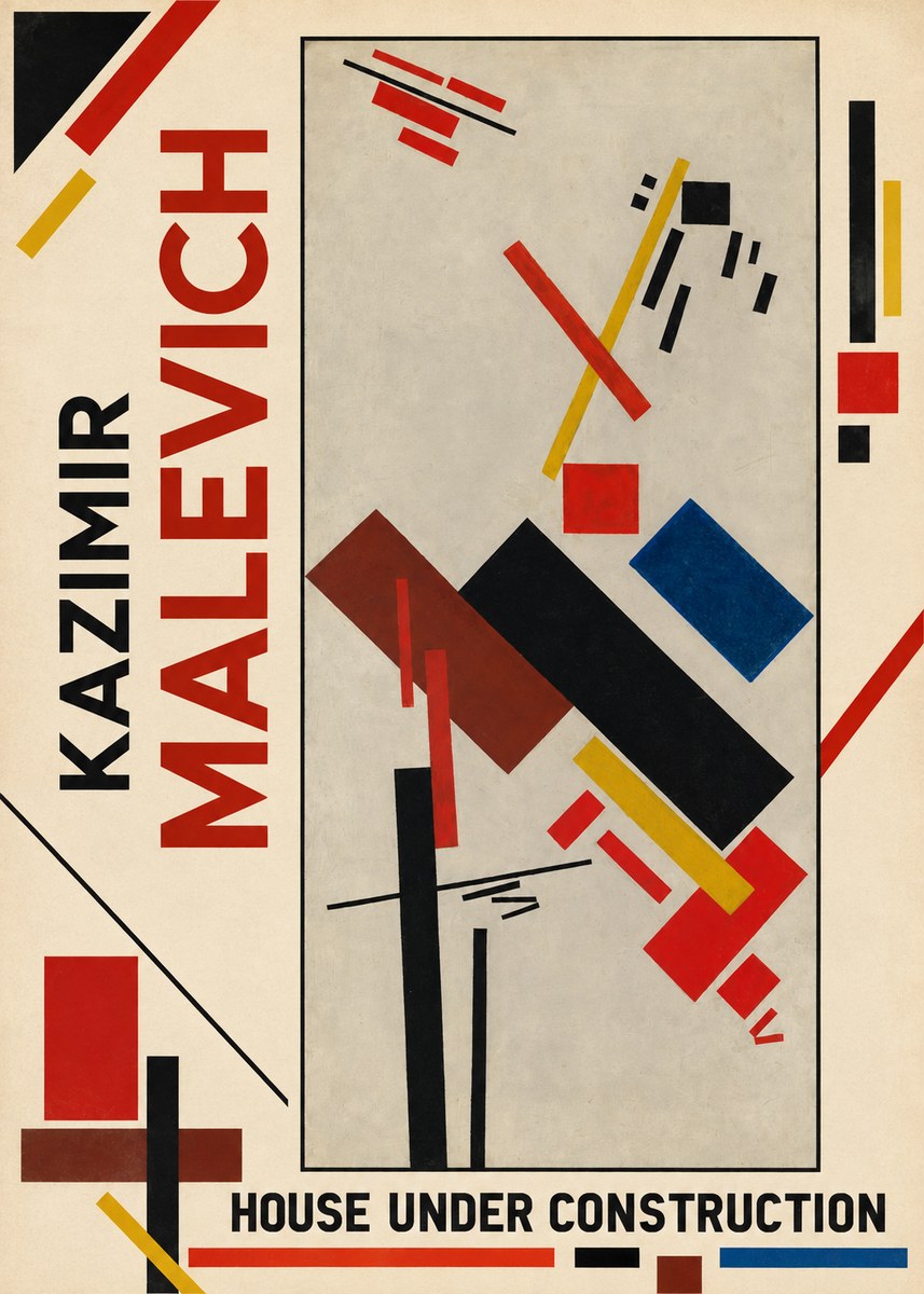 Kazimir Malevich House Under Construction No1 - Juliste