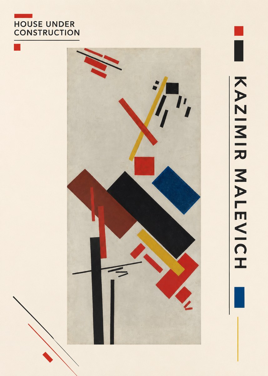 Kazimir Malevich House Under Construction No2 - Juliste