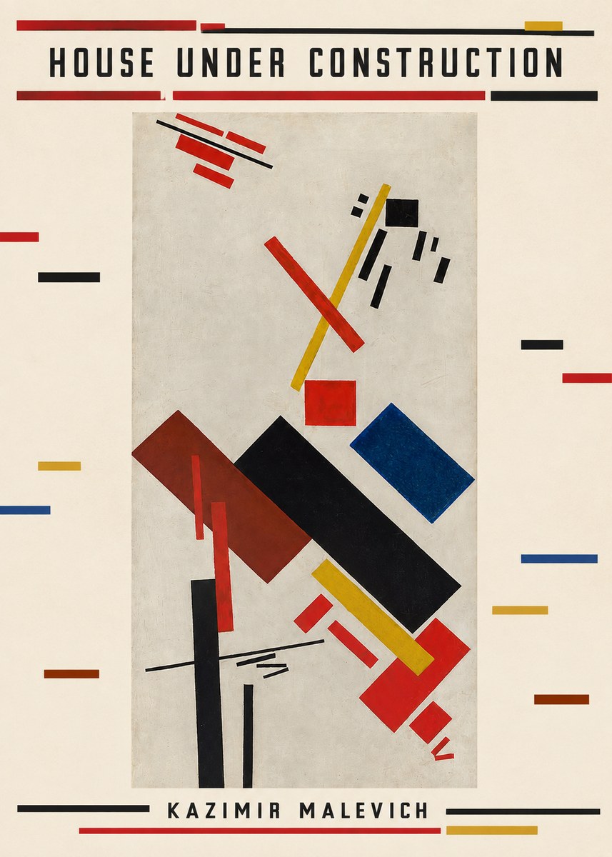 Kazimir Malevich House Under Construction No5 - Juliste