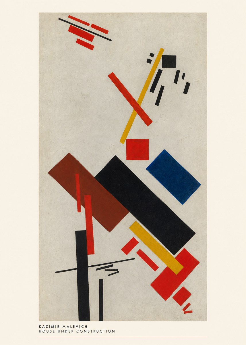 Kazimir Malevich House Under Construction No6 - Juliste