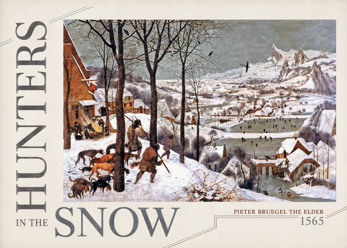 Pieter Bruegel Hunters in the Snow No5 - Juliste