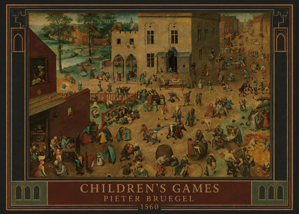 Pieter Bruegel Children's Games IV No1 - Juliste