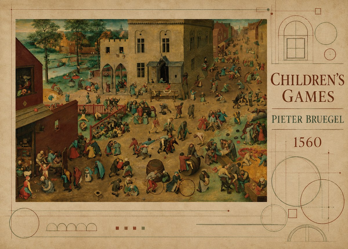 Pieter Bruegel Children's Games IV No5 - Juliste