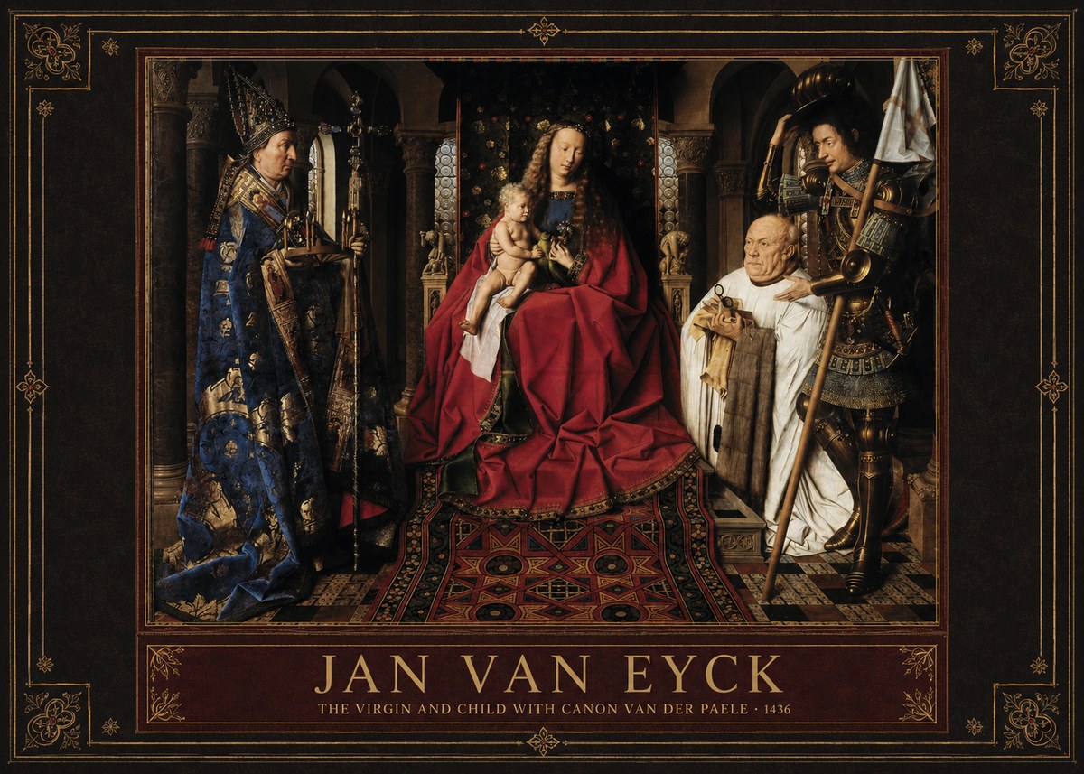 Jan van Eyck The Virgin and Child with Canon Van Der Paele No4 - Juliste