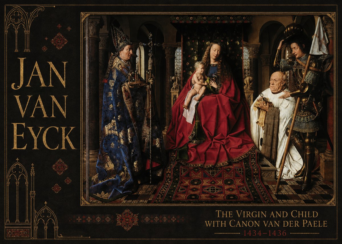 Jan van Eyck The Virgin and Child with Canon Van Der Paele No6 - Juliste