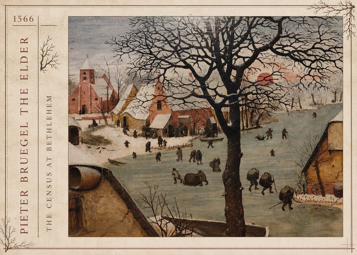 Pieter Bruegel The Census at Bethlehem V No2 - Juliste