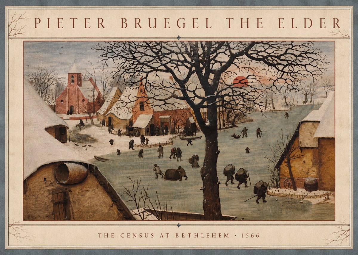 Pieter Bruegel The Census at Bethlehem V No3 - Juliste