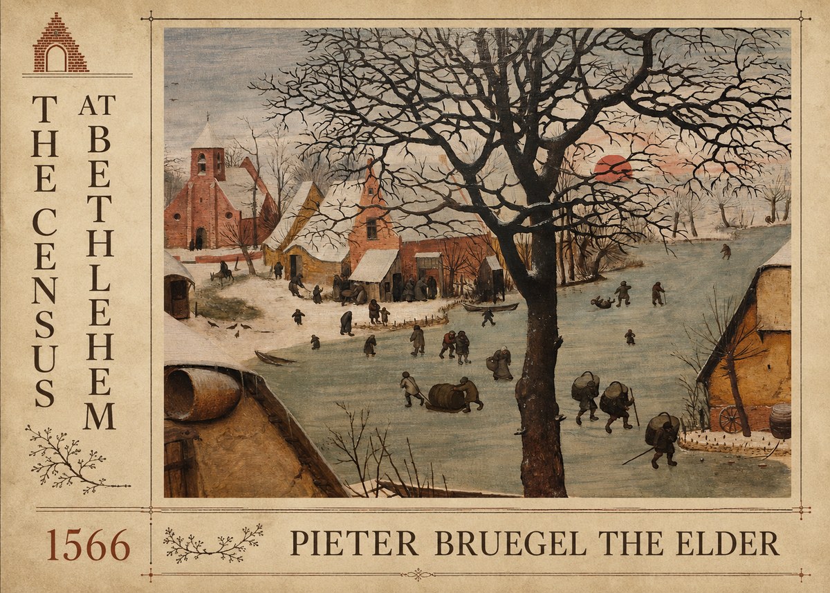 Pieter Bruegel The Census at Bethlehem V No5 - Juliste