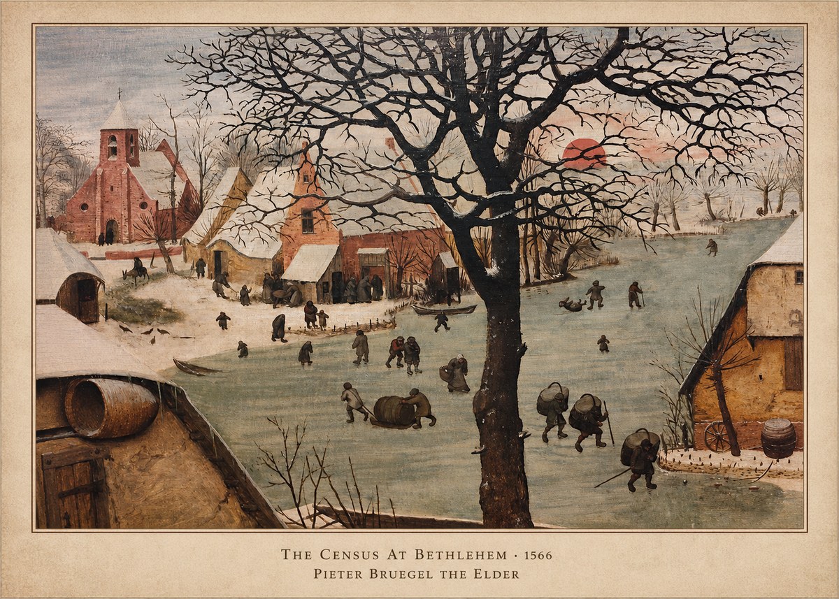 Pieter Bruegel The Census at Bethlehem V No6 - Juliste