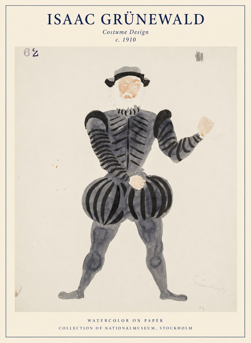 Isaac Grünewald Costume Design C. 1910 No1 - Juliste