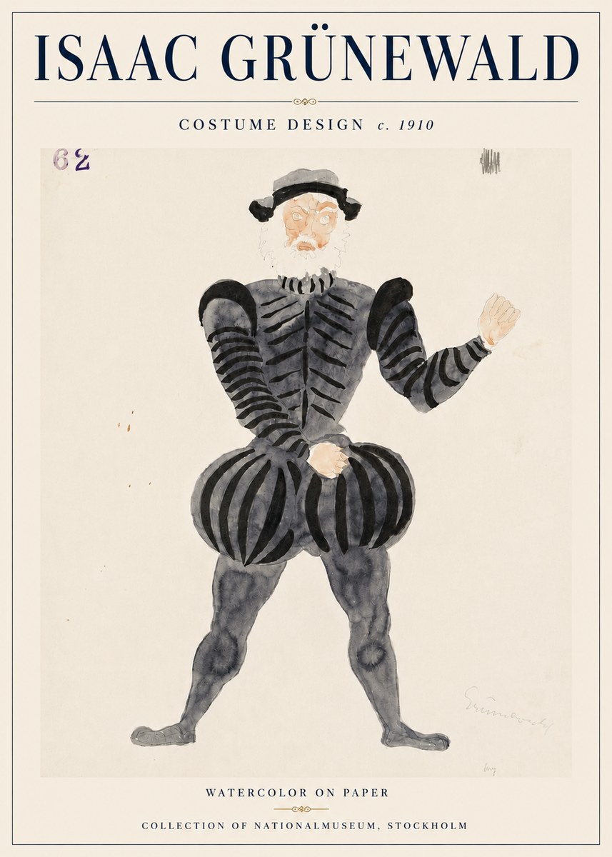 Isaac Grünewald Costume Design C. 1910 No6 - Juliste