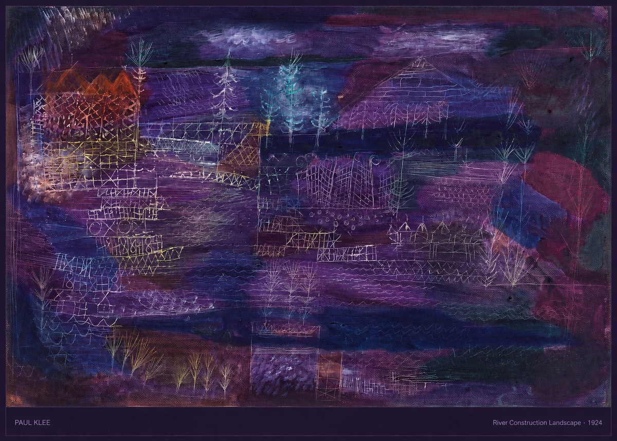 Paul Klee River Construction Landscape No5 - Juliste