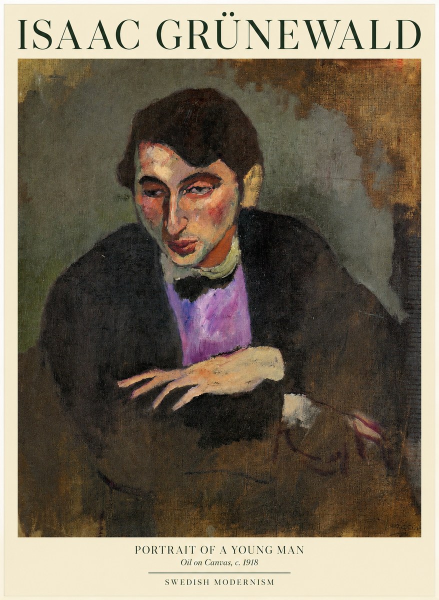 Isaac Grünewald Portrait of a Young Man No1 - Juliste