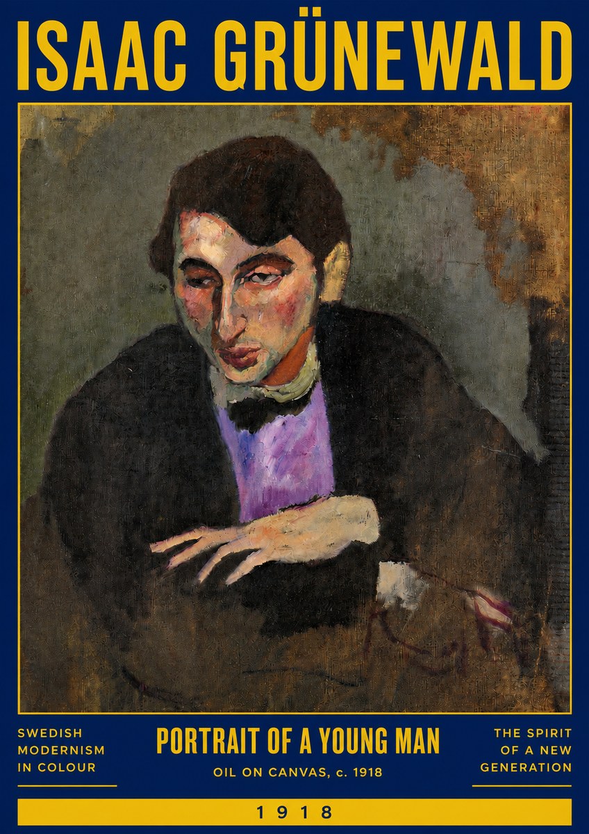 Isaac Grünewald Portrait of a Young Man No3 - Juliste