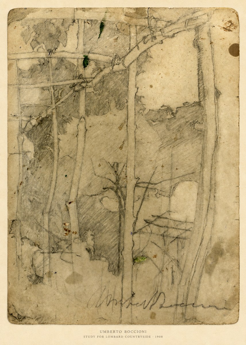 Umberto Boccioni Study for Lombard Countryside No6 - Juliste